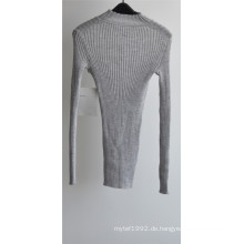 Frauen 100% Wolle Rundhals Strickpullover